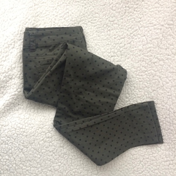Ci Sono Los Angeles Green and Black Polka Dot Skinnies - Picture 6 of 6
